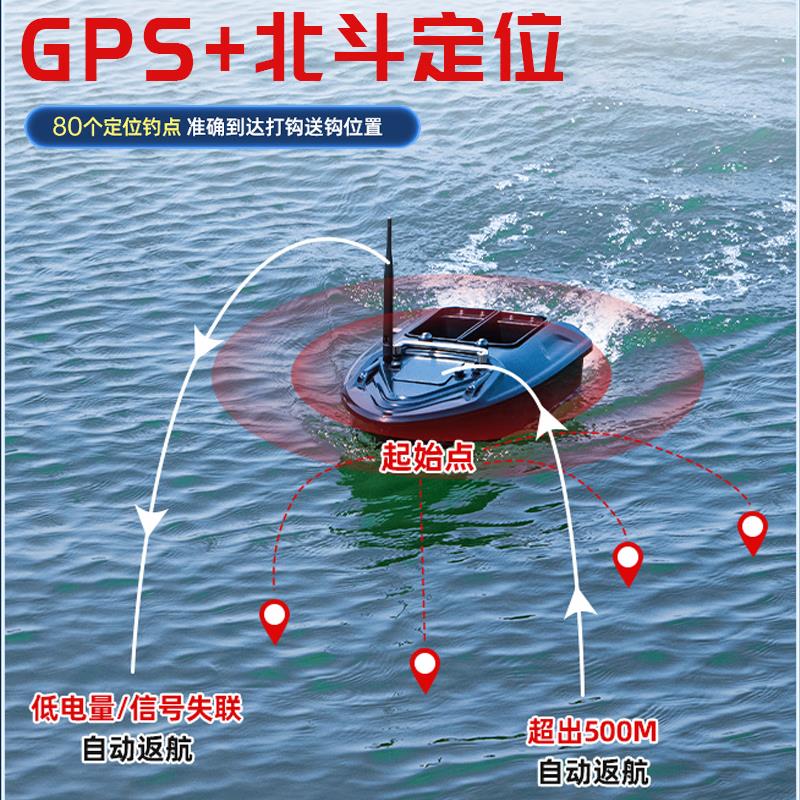 迈高登打窝船声呐探测遥控船拉网送钩钓鱼船远距离投饵料水温水深