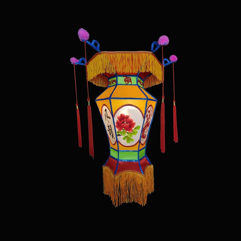 仿古宫灯中式六角绸布灯笼春节元宵花灯展出
