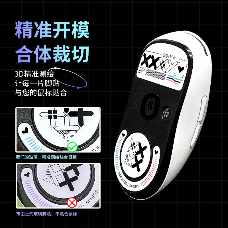 钢化玻璃鼠标脚贴GPW玻璃脚贴二代金刚狗屁王3代4代鹰眼朱雀5脚垫图片