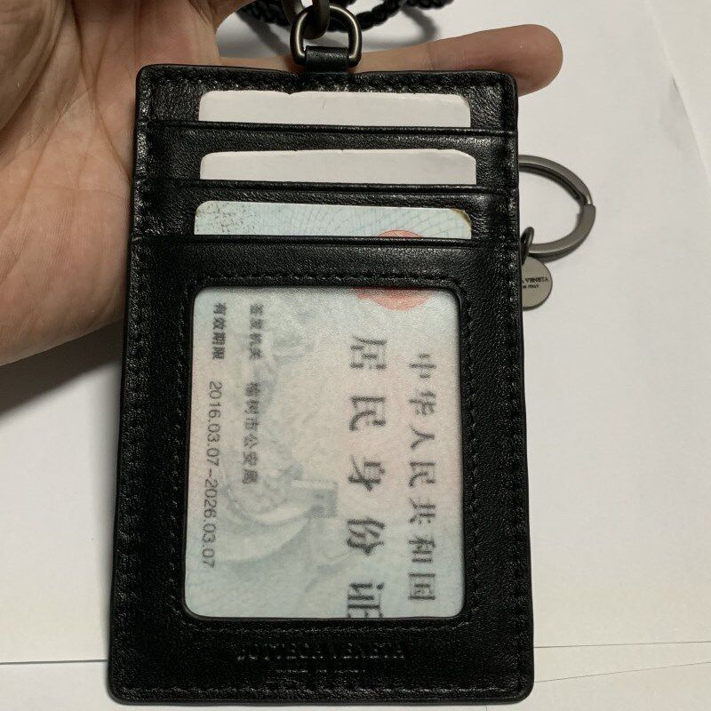 真皮卡套证件套多卡位胸卡羊皮编织工作牌挂绳门禁卡钥匙扣挂颈