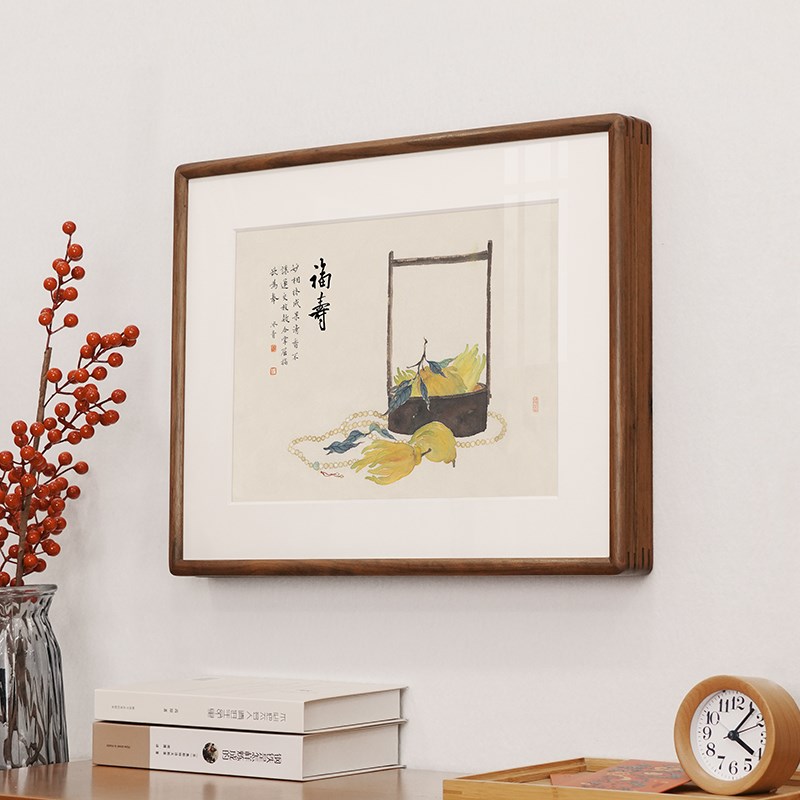 北美黑胡桃实木电表箱装饰挂画翻盖新中式配弱遮挡闸盒弱电开关盒