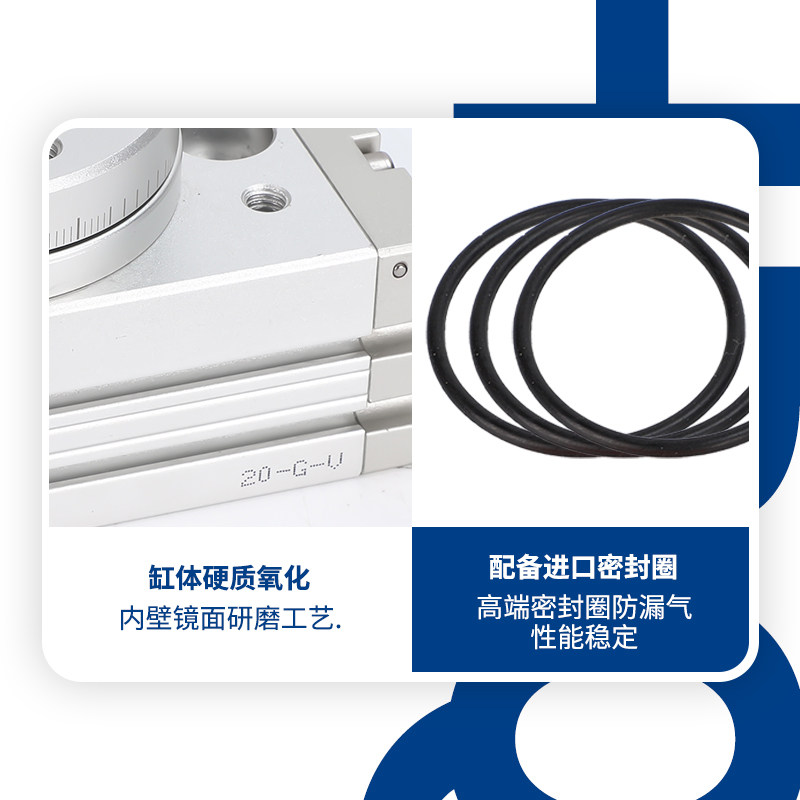 型气动旋转回转180度90度气缸HRQ2/3/710/20/30/50/70/100A