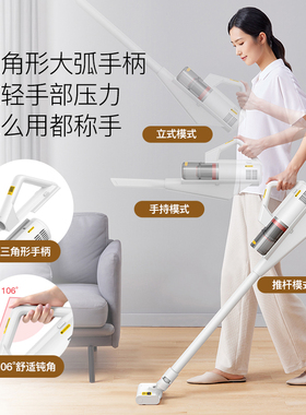 德尔玛吸尘器家用小型大吸力强力大功率手持式多用猫毛地毯吸尘机