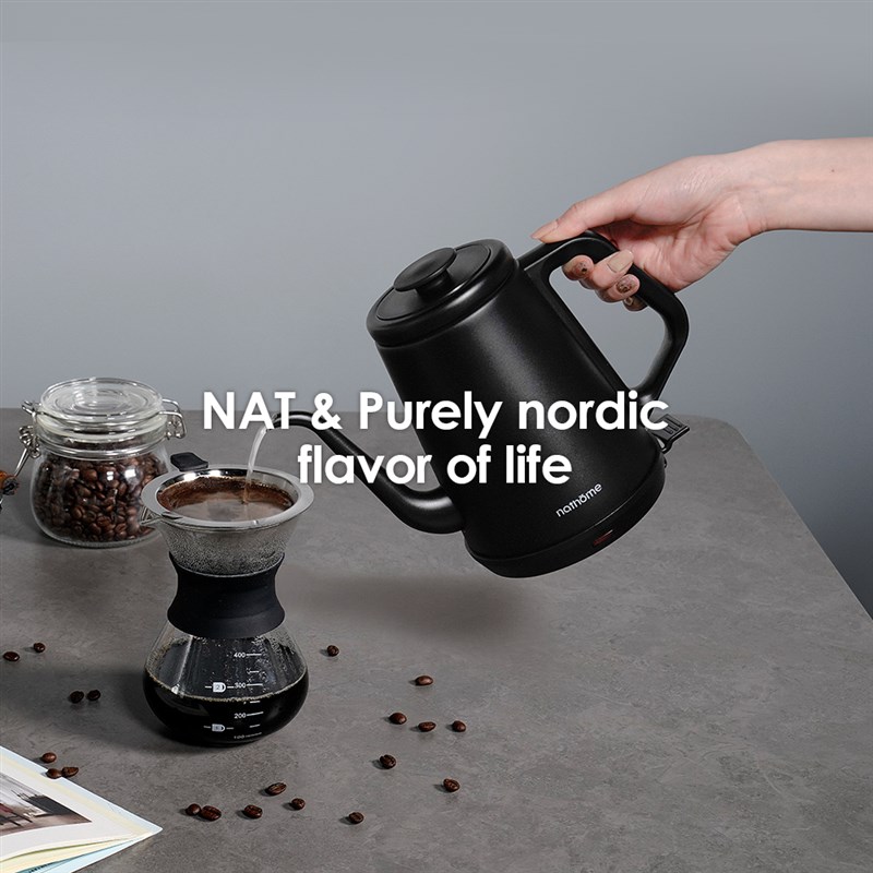 nathome/北欧欧慕 NSH1810 电热烧水壶咖啡泡茶壶长嘴家用不锈钢
