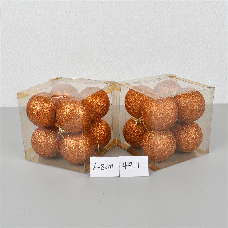 圣诞盒装塑胶闪粉圣诞球吊饰居家商场橱窗装饰用品圣诞树布置挂件