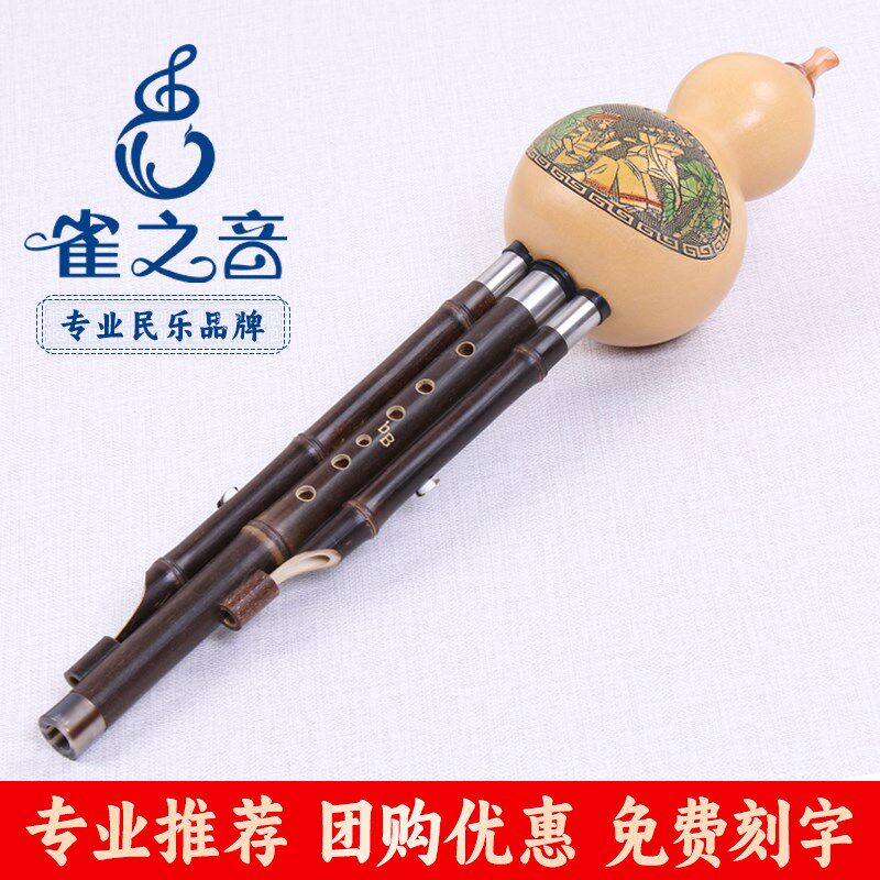 雀之音 葫芦丝乐器小学生初学者专用C调降B调儿童紫竹葫芦丝厂家
