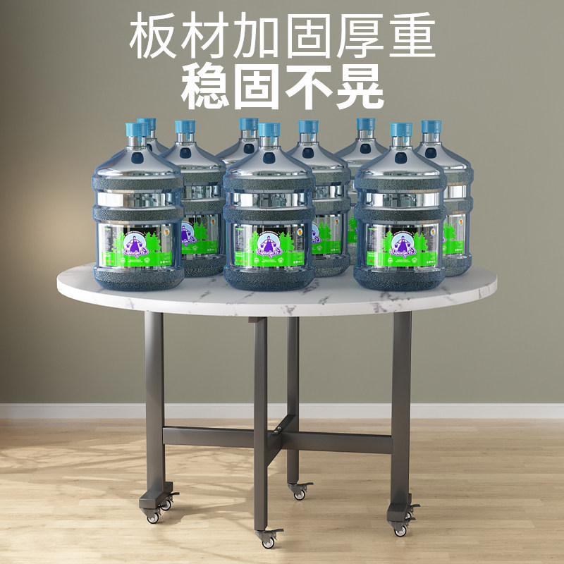 折叠餐桌家用小户型圆桌转盘饭桌省空间多功能可移动圆形吃饭桌子
