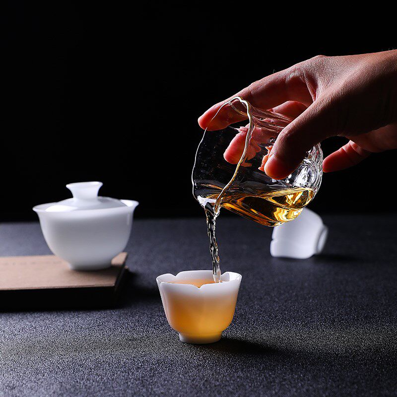 恒越冰种玉瓷功夫茶具套装高端办公家用盖碗茶杯定制LOGO送礼装