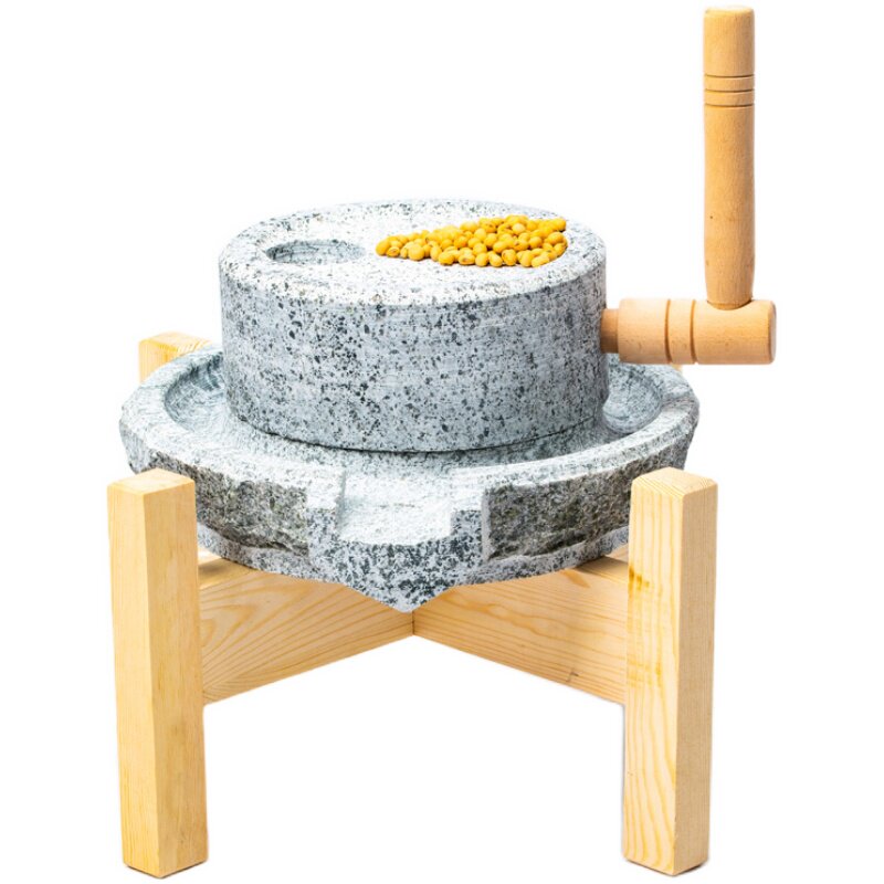 传统家用小石磨天然石头磨仿古磨盘手工手推磨豆浆磨五谷调味品