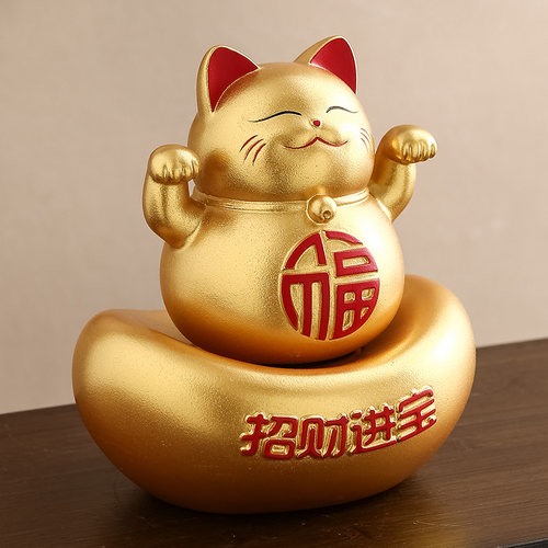招财猫生意人摆件店铺开业贺礼办公室前台收银柜台八方来财发财猫