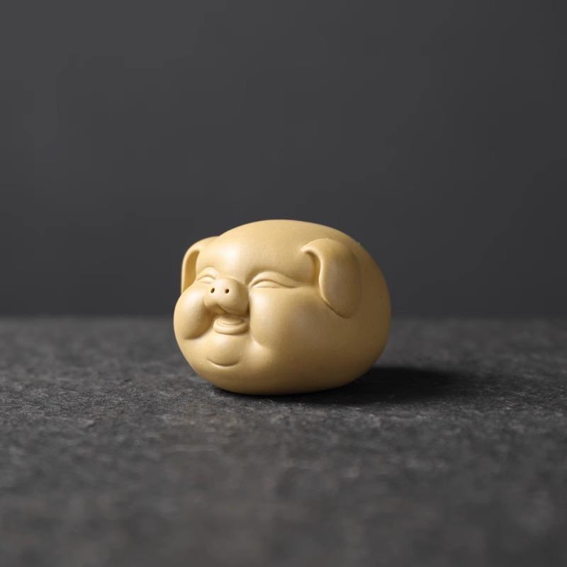 紫砂茶宠摆件精品可养迷你招财福猪茶桌茶台茶玩高档创意茶道配件