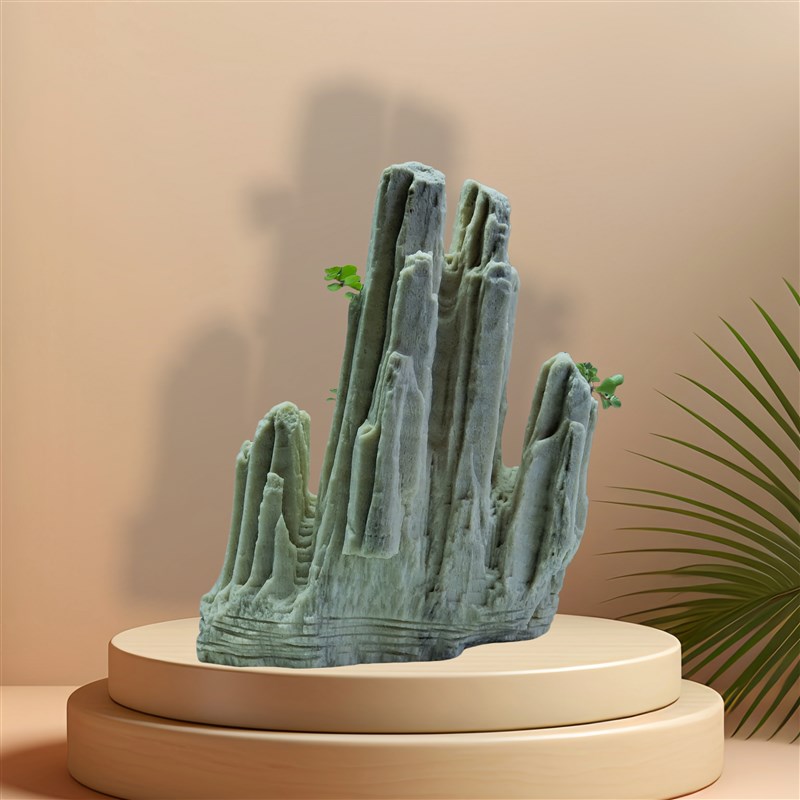 微型吸水石假山吴定石摆件天然原石绿植上水石鱼缸造景加湿盆景
