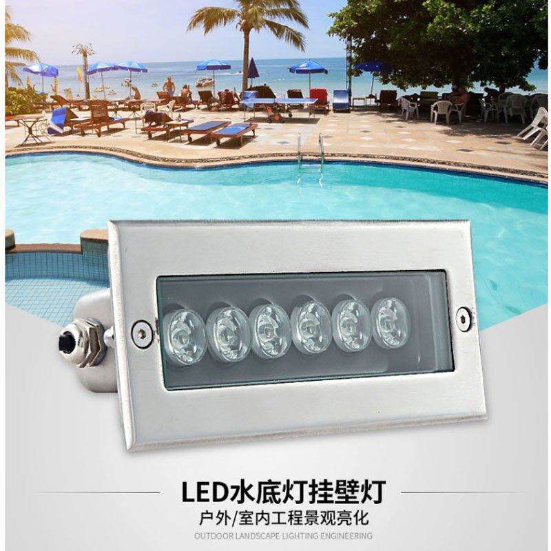 LED长条水下地埋灯嵌入式条形水底灯水下灯泳池壁灯12V24景观射灯