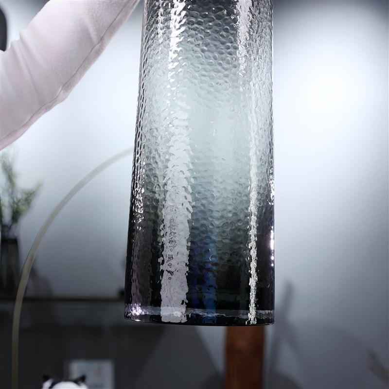 50CMT筒烟灰花瓶 加厚水晶玻璃锤纹工艺落地雪柳龙柳落地桌面