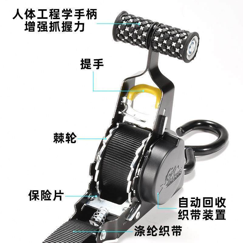 双钩棘轮捆自动伸缩拉紧器绑带拉紧器自动收紧拉紧器捆绑收紧器