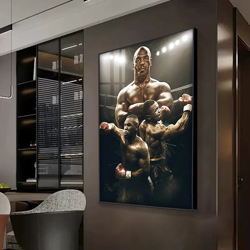 拳王迈克泰森海报挂画拳击馆搏击UFCMMA格斗励志运动健身房装饰画