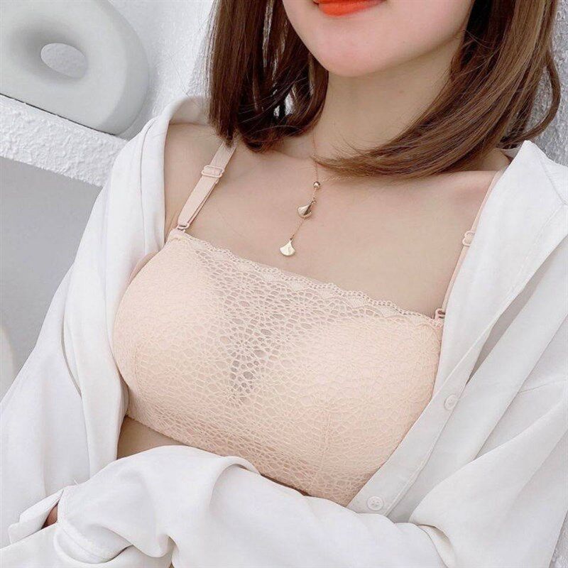 9cm小胸平胸加厚聚拢超厚10cm抹胸裹胸内衣女蕾丝美背文胸8cm胸罩