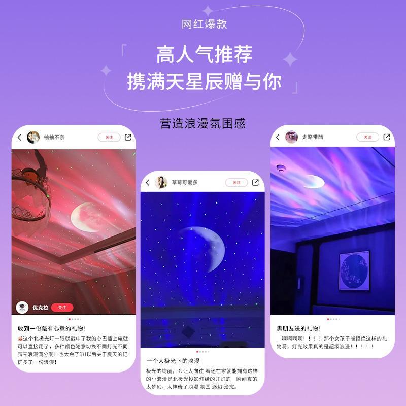 北极光小碗水晶星空灯投影满天星浪漫蓝牙音响氛围小夜灯生日礼物