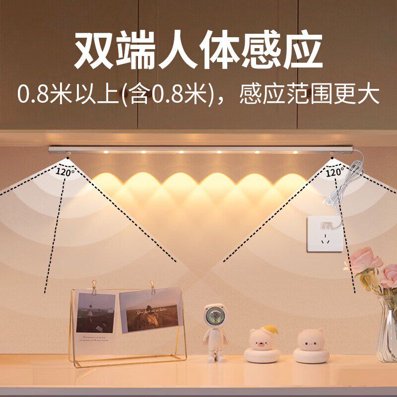 220v可调亮度颜色人体+手扫感应山丘灯射灯猫眼长条灯条鞋柜灯带