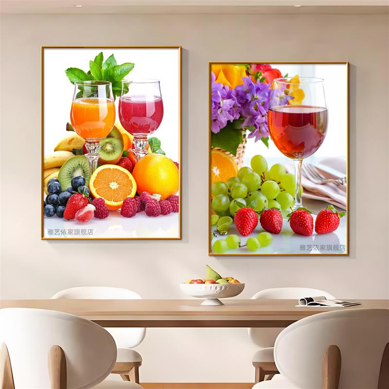 大气餐厅装饰画现代简约餐桌墙上壁画饭厅挂画单幅水果画墙画