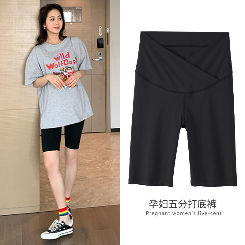 孕妇短裤女夏季薄款孕妇打底裤春夏款外穿鲨鱼裤子五分安全裤夏装