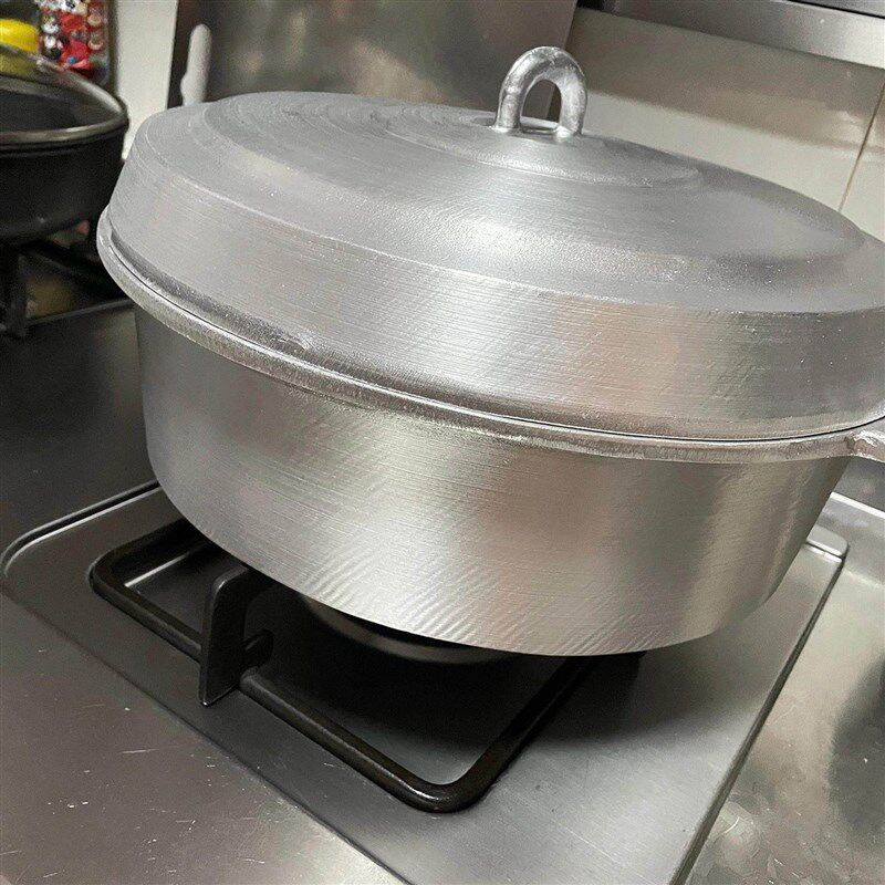 青海加厚纯手工焜锅 老式铝锅馍馍锅平底炕羊排土豆抓饭大盘鸡