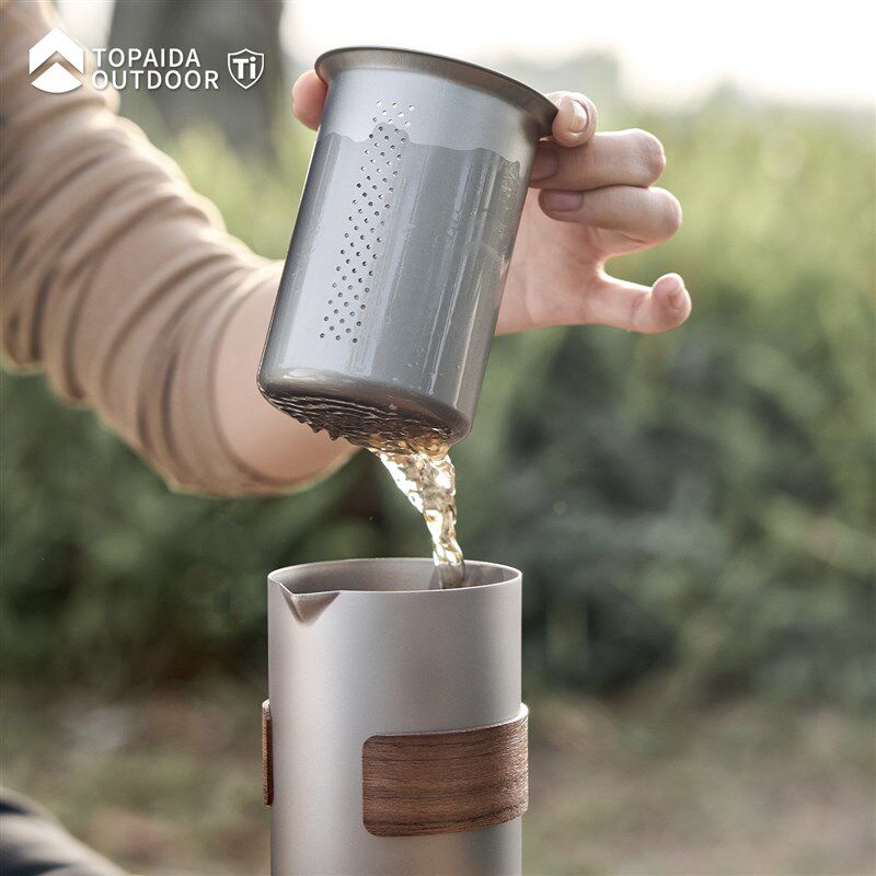 纯钛旅行茶具套装户外便携式高档礼盒泡茶器露营快客杯钛金属茶壶