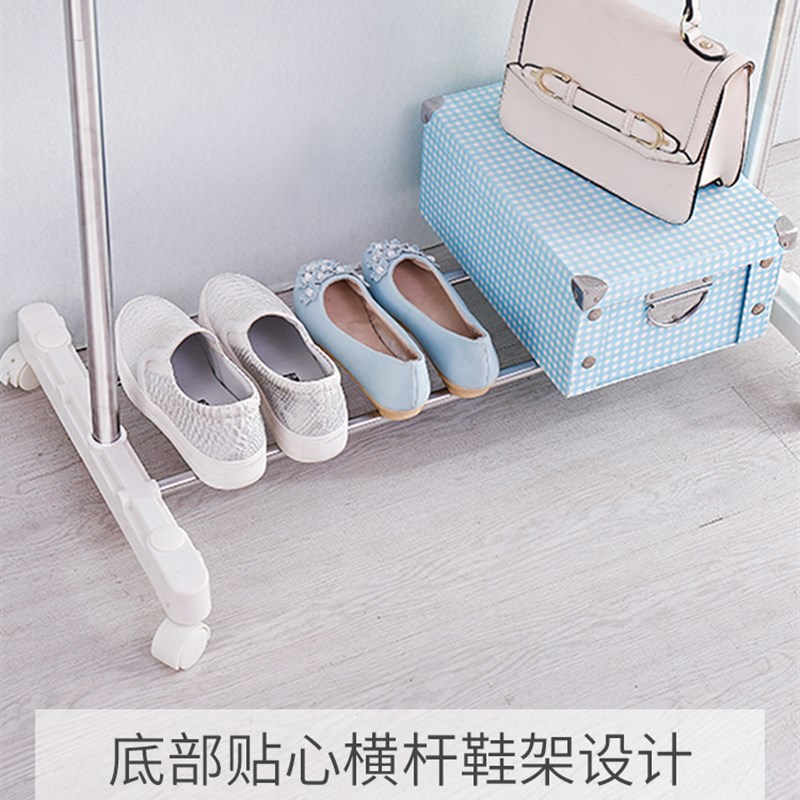 宝宇尼晾衣架卧式卧式不锈钢衣架移动简易衣架家庭客厅晾衣架