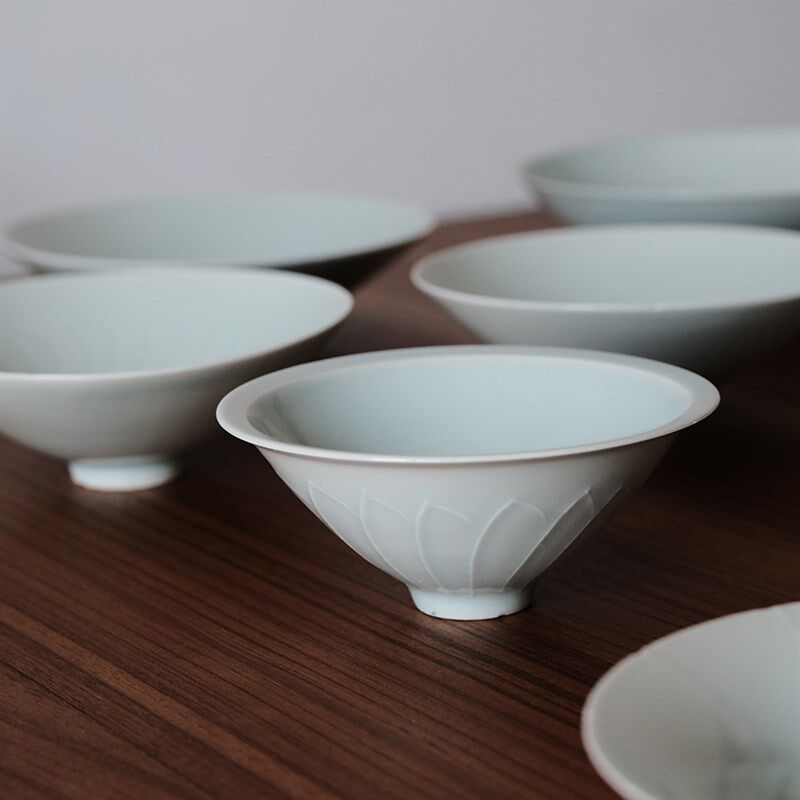 無人问津 中式宋风传统湖田窑影青 高温瓷餐具 全部半手工系列纯