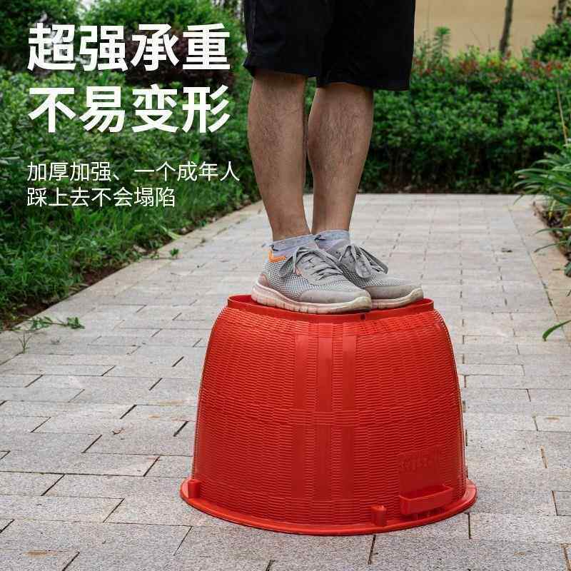 家用加厚熟胶箩筐塑料箩筐农用圆形米箩稻谷西瓜水果蔬菜收纳筐