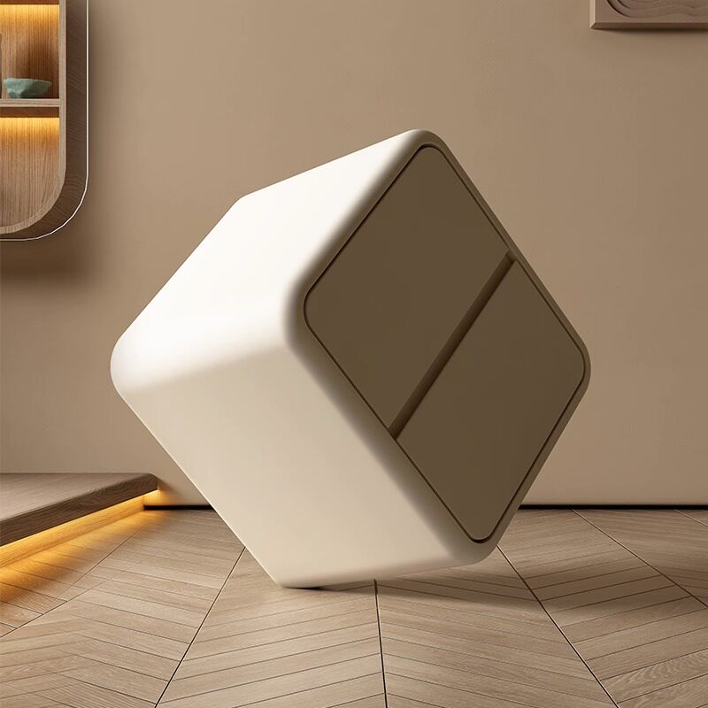 小型卧室简易圆形实木儿童床边小柜子超窄小户型奶油风床头柜