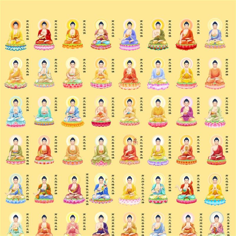 八十八佛画像高清88佛像画家用国画丝绸卷轴客厅佛陀装饰挂画定制