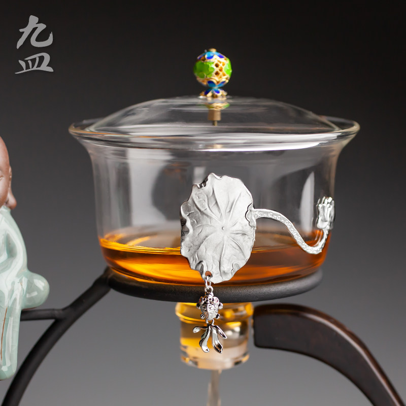 九皿创意玻璃自动茶具禅意懒人泡茶器磁吸式全半自动功夫茶具套装