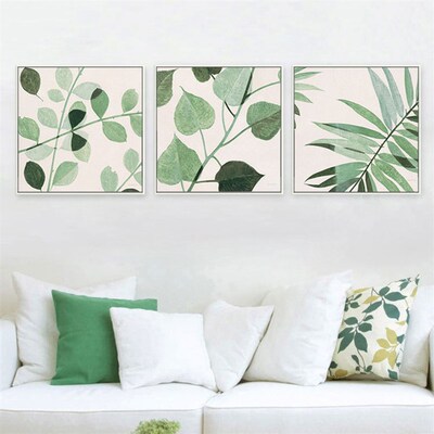 日式植物树叶银杏叶小清新绿植装饰画田园客厅挂画中式典雅禅意画