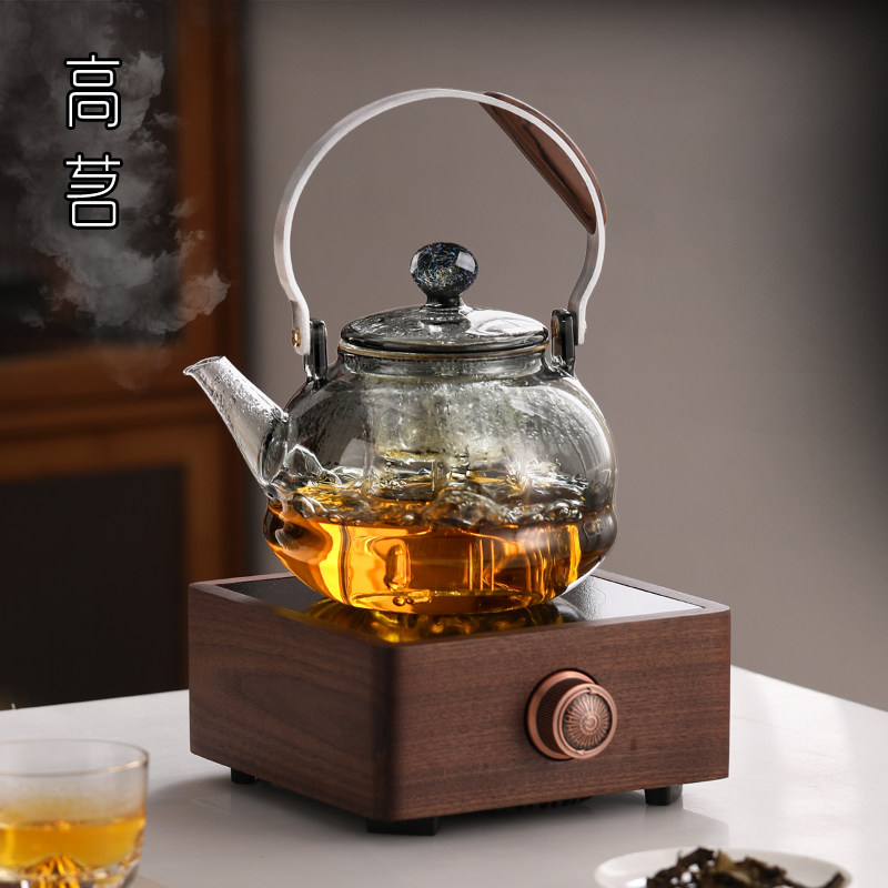 高端星空玻璃茶壶蒸汽喷淋式蒸煮一体煮茶器电陶炉专用烧水壶耐热
