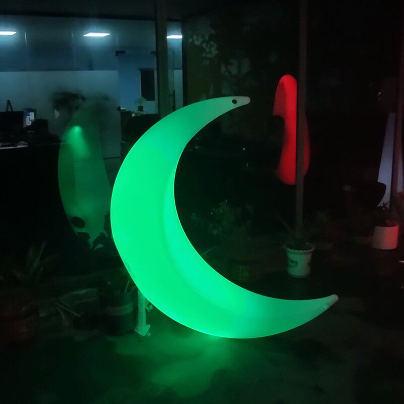 led装饰星防水灯发光月亮秋千五角彩灯婚庆节日活动商业美陈月亮