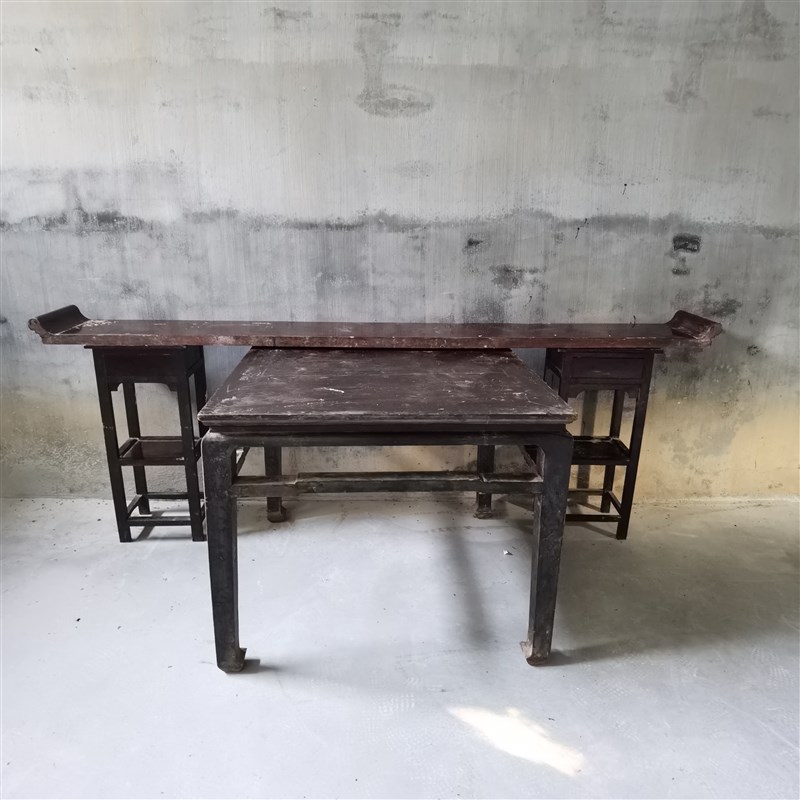 老物件榆木老家具太师椅古董八仙桌条案老椅子民俗怀旧老式摆件