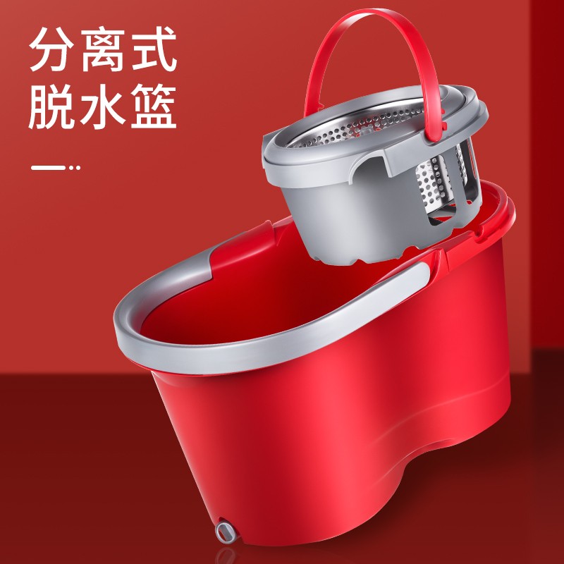 美丽雅旋转拖把桶家用2021新款自动脱甩水拖把墩布一拖净地拖套装
