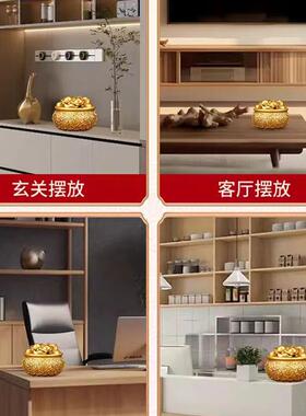 2026新款黄铜聚宝盆摆件实心招聚财客厅黄铜米缸铜缸乔迁入宅店铺