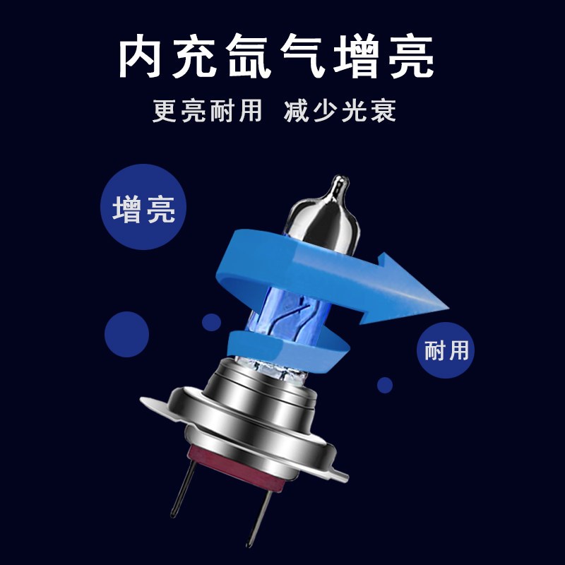 汽车大灯氙气灯12vh7h1h3h11近光远光h4一体9005改装超亮疝气灯泡