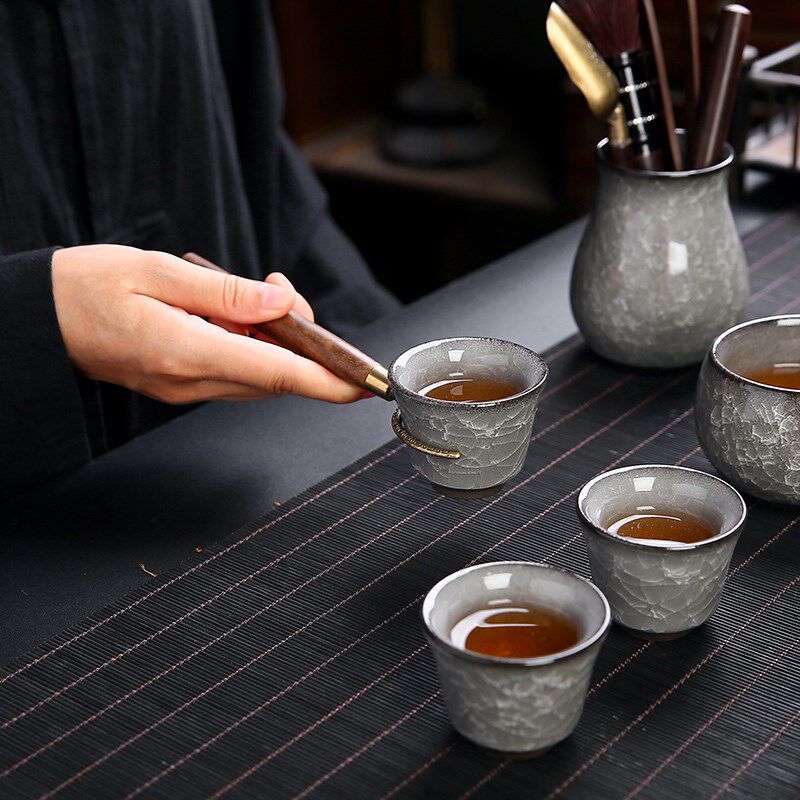 黑冰花茶道六君子套装功夫茶具配件大全茶台泡茶工具茶夹茶针茶宠