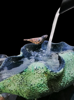 大型创意假山流水喷泉鱼缸落地摆件客厅风水轮招财加湿器开业礼品