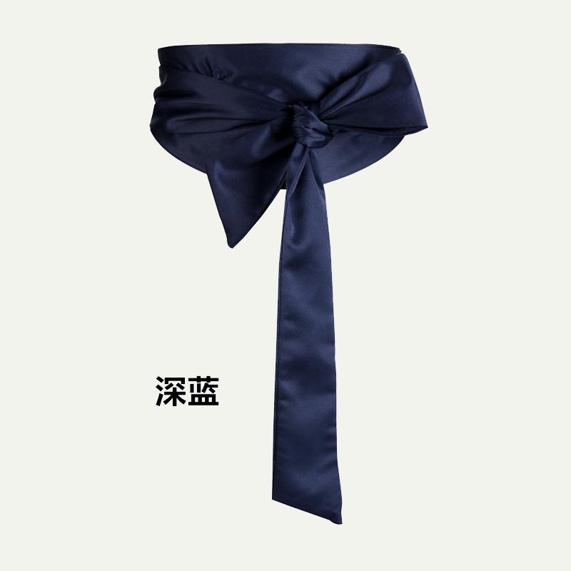 女士宽腰封黑色绿色丝绸缎面绑带衬衫收腰连衣裙蝴蝶结腰带砖红色