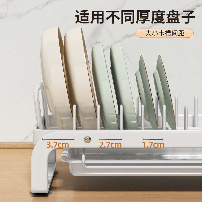 厨房整体橱柜拉篮抽拉式碗碟置物架抽屉碗盘收纳层架盘子沥水架放