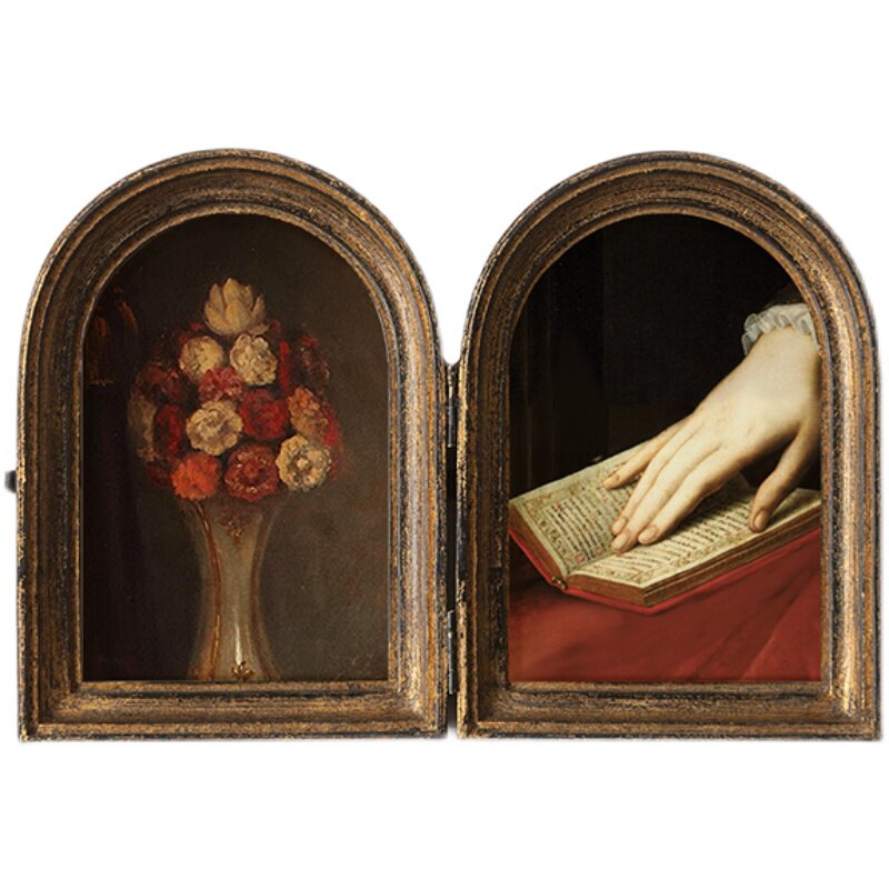 都多爱家复古怀旧装饰画卧室餐厅摆台挂画美式法式客厅阳台挂画