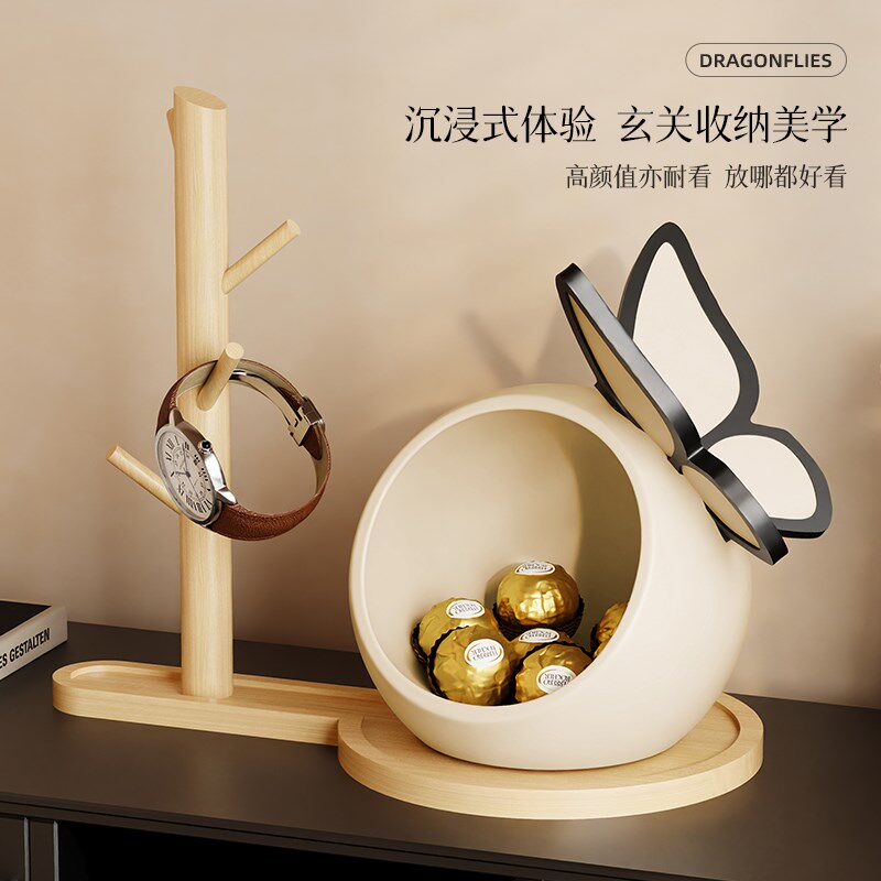 中古风入户门口鞋柜钥匙收纳玄关装饰品摆件客厅家居乔迁相框礼品