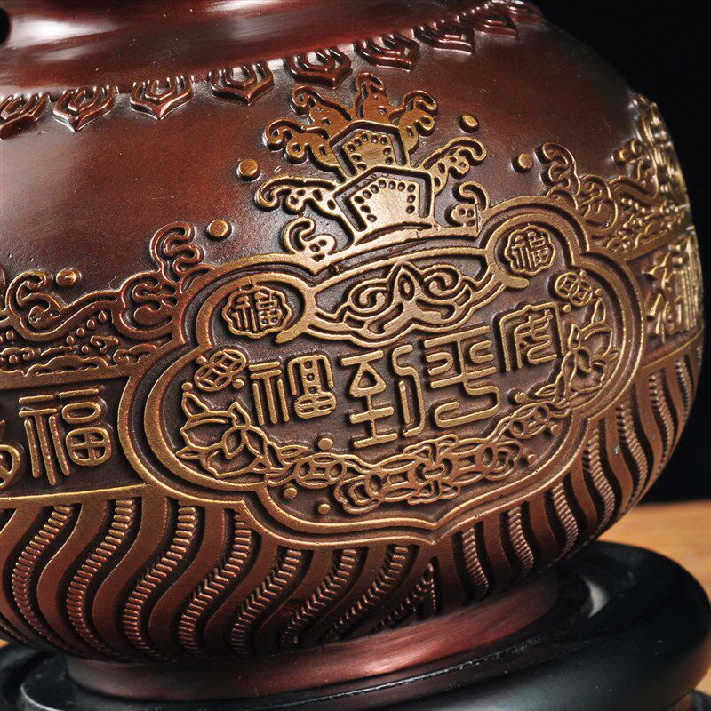 紫铜色福字葫芦摆件招财福禄家居客厅电视柜酒柜装饰品乔迁送礼品