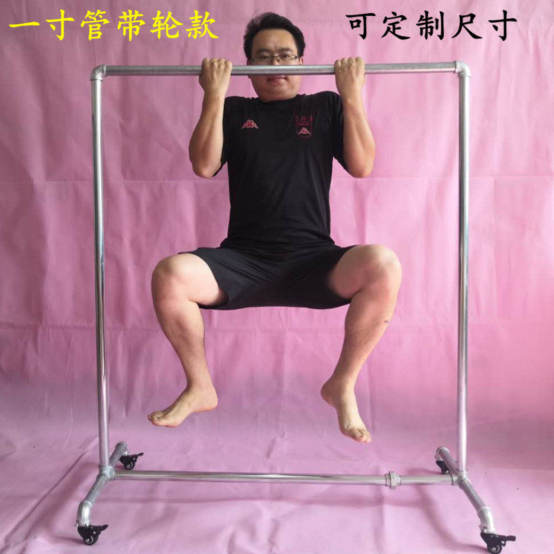 带轮水管服装货架落地晾衣架夜市摆摊地摊架子家用铁艺晾衣架龙门