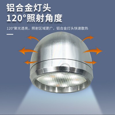 欣玛鱼缸LED小吊灯照明灯夹灯防水铝合金红白光蓝白光三色变光3瓦