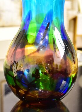 手工琉璃花瓶摆件客厅插花电视柜酒柜玄关家居装饰品乔迁新居礼品